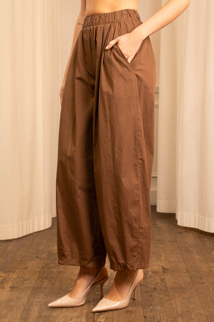 Pantalone Baggy in Cotone Caramello