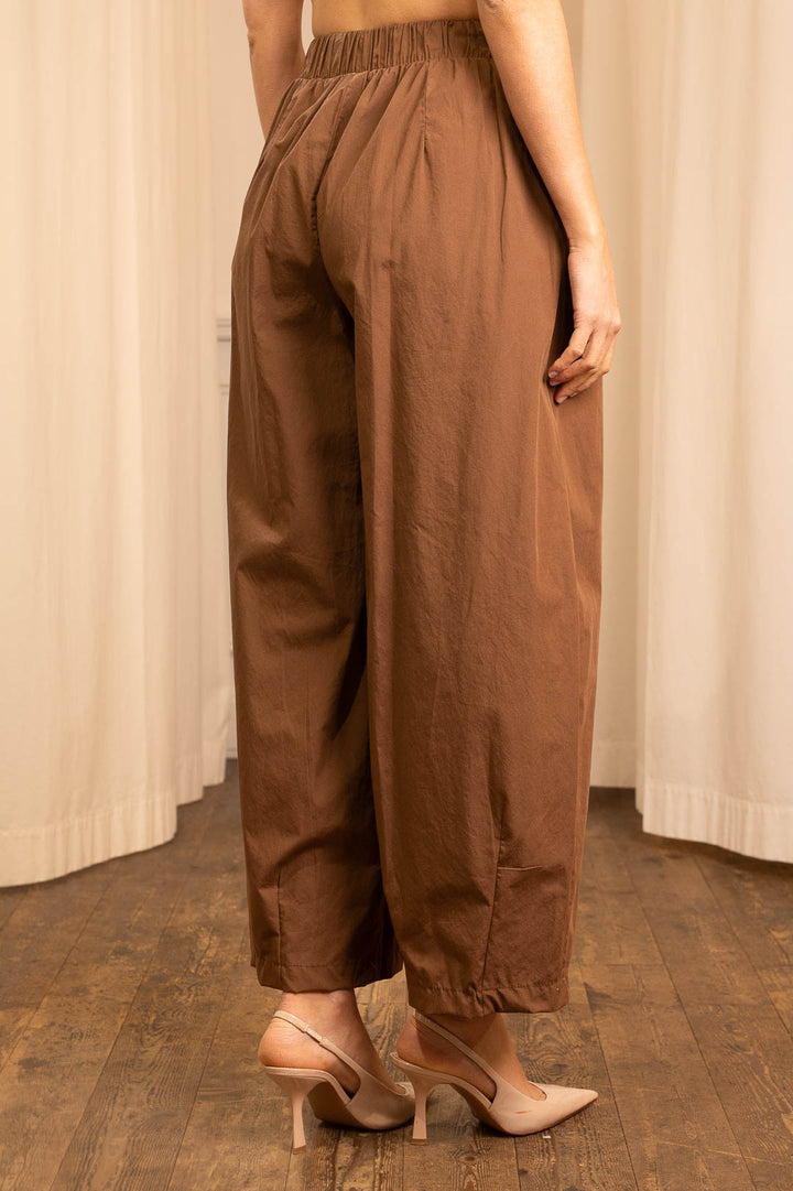 Pantalone Baggy in Cotone Caramello