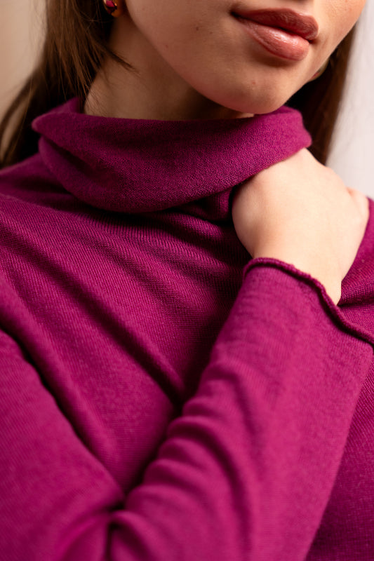 Dolcevita Ciclamino Lana Merinos - Maglione Avvitato Made in Italy