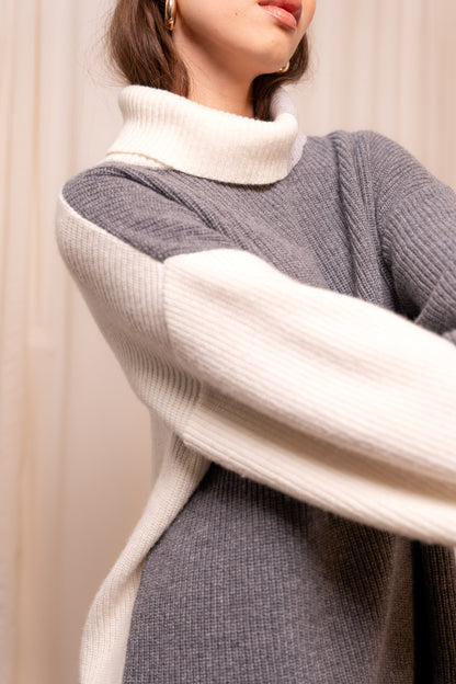 Dolcevita Tre Colori Lana Cashmere - Maglione Artigianale Made in Biella