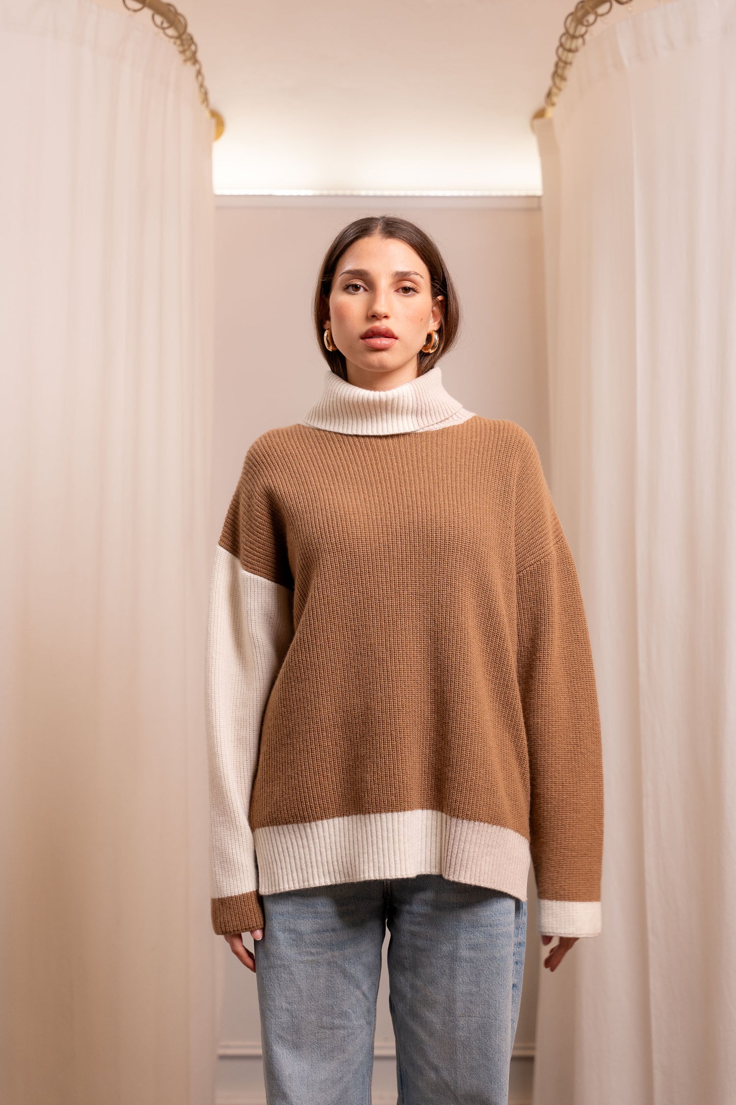 Dolcevita Tre Colori Lana Cashmere - Maglione Artigianale Made in Biella