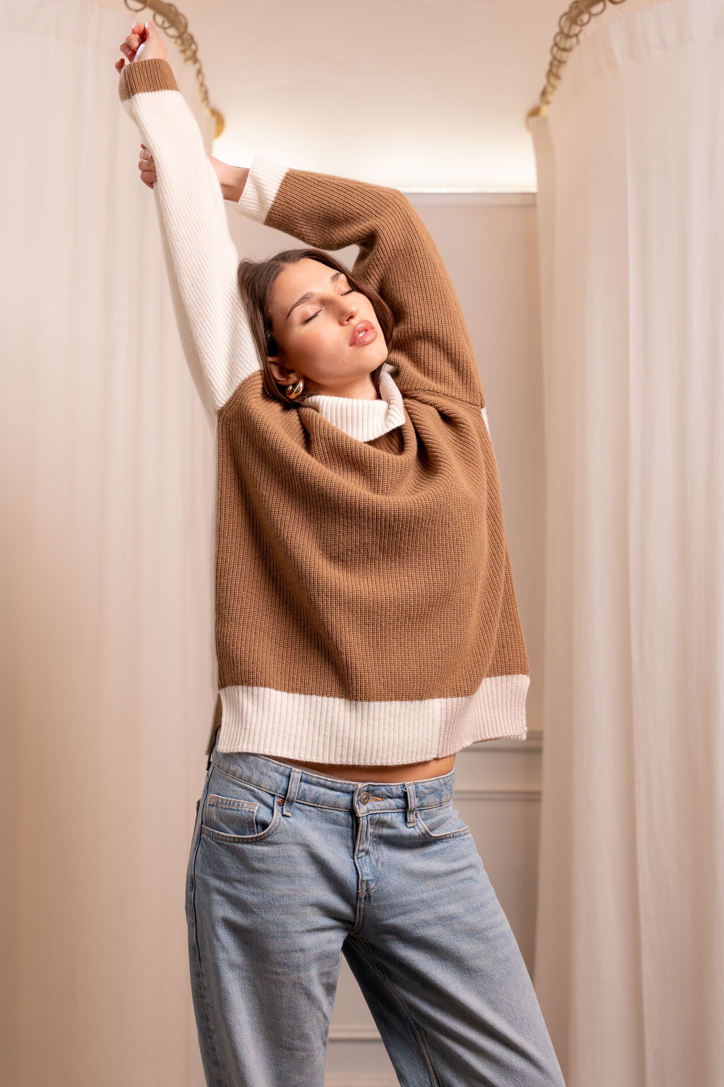 Dolcevita Tre Colori Lana Cashmere - Maglione Artigianale Made in Biella