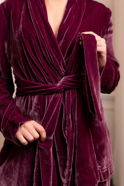 Giacca Kimono in Seta Ciclamino