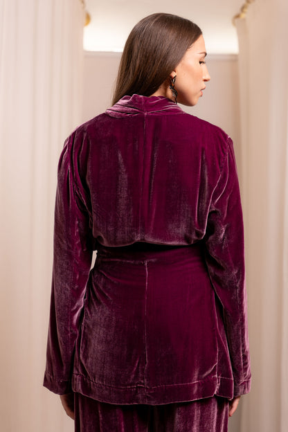 Giacca Kimono in Seta Ciclamino