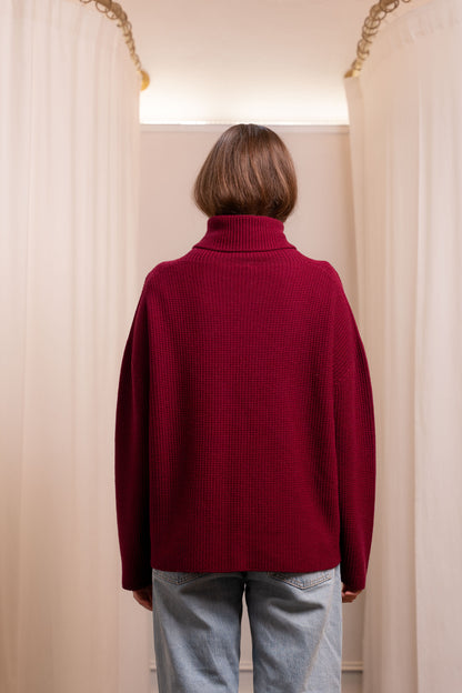 Maglione collo alto punto pannocchia