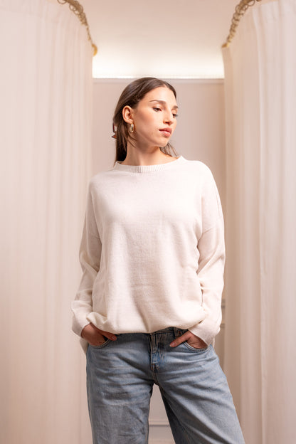 Maglione Oversize Burro in Lana e Cashmere - Artigianale Made in Italy