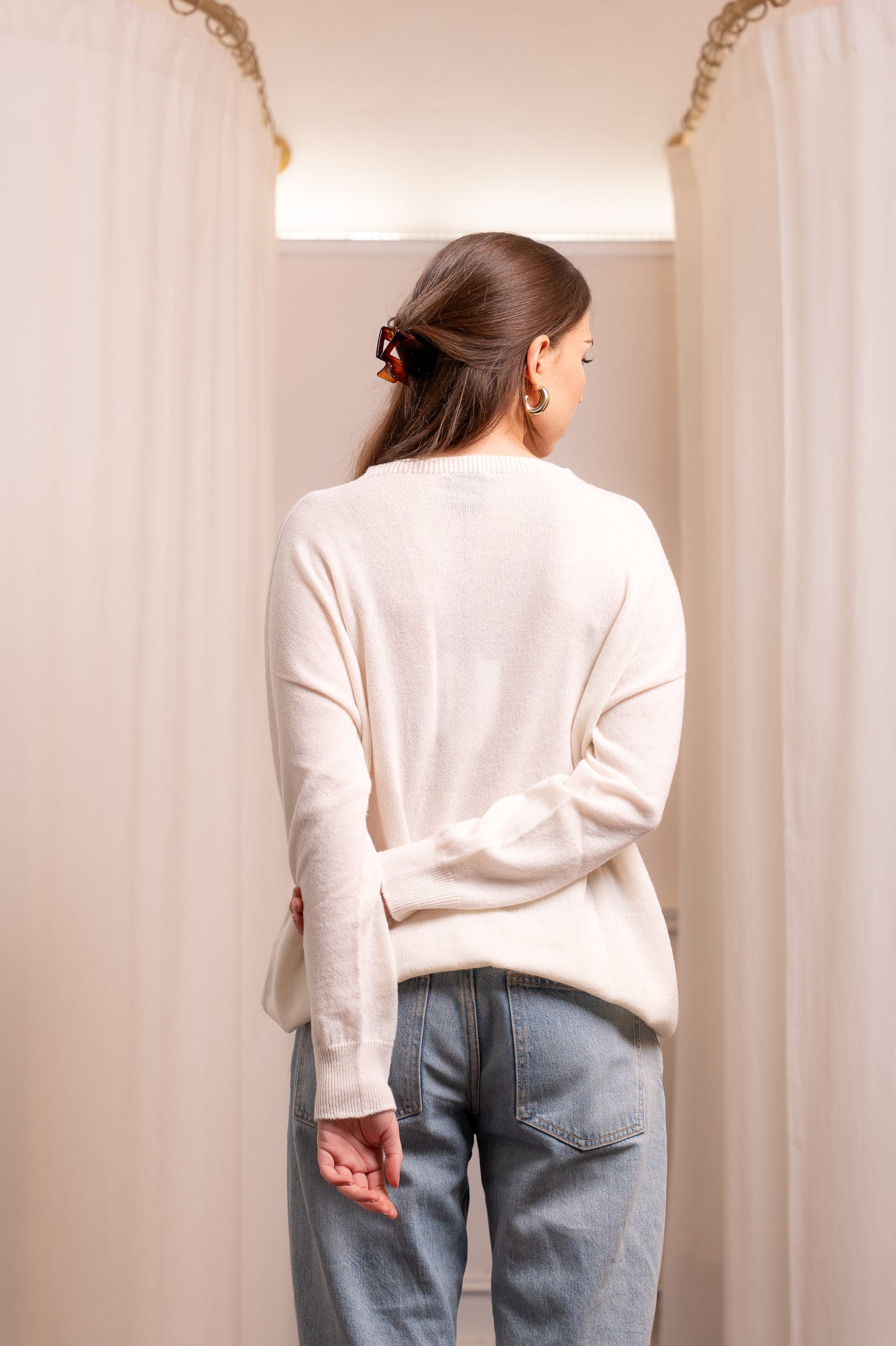 Maglione Oversize Burro in Lana e Cashmere - Artigianale Made in Italy