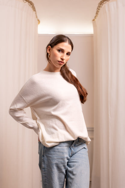 Maglione Oversize Burro in Lana e Cashmere - Artigianale Made in Italy