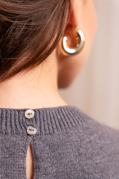 Coordinato Twin Set Lana Cashmere Grigio - Cardigan e Top Made in Italy