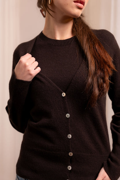 Coordinato Twin Set Lana Cashmere - Cardigan e Top Made in Italy