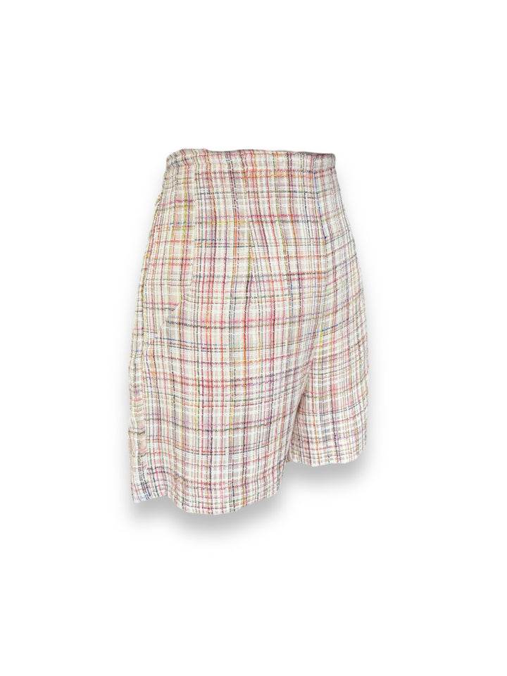 Shorts Modello Vintage A Vita Alta -pantalone modello a vita alta aderente in vita giacca vintage modello Chanel abbinata fodera intera 100% raso di viscosa