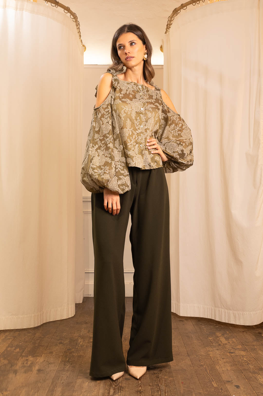Pantalone Palazzo Pince Verde
