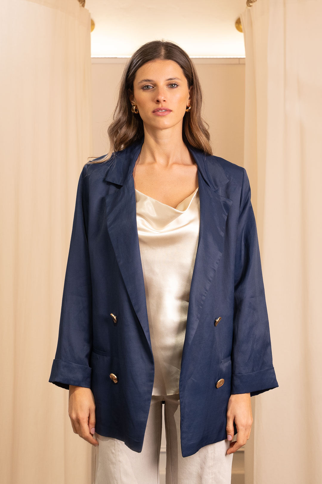 Giacca Blazer in Lino e Viscosa – Eleganza Sartoriale