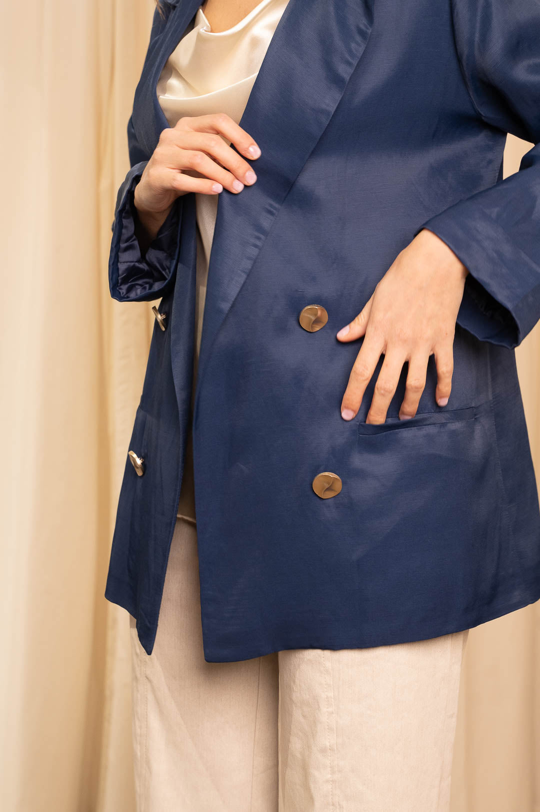 Giacca Blazer in Lino e Viscosa – Eleganza Sartoriale