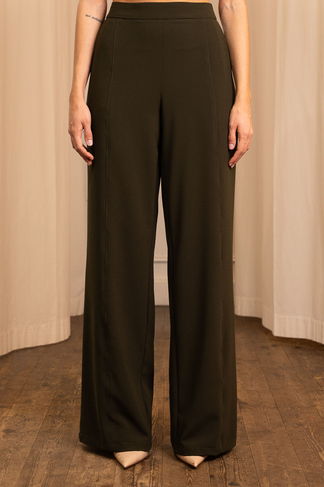 Pantalone Bacchetta Sartoriale in Cadì – Verde