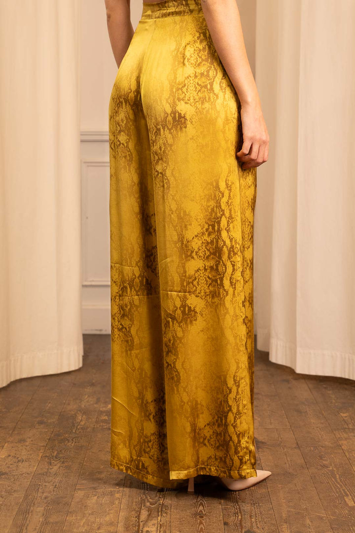 Pantalone Palazzo in Raso Giallo