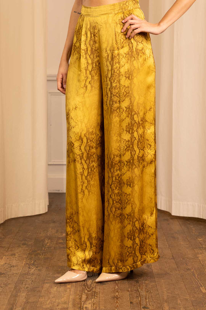 Pantalone Palazzo in Raso Giallo