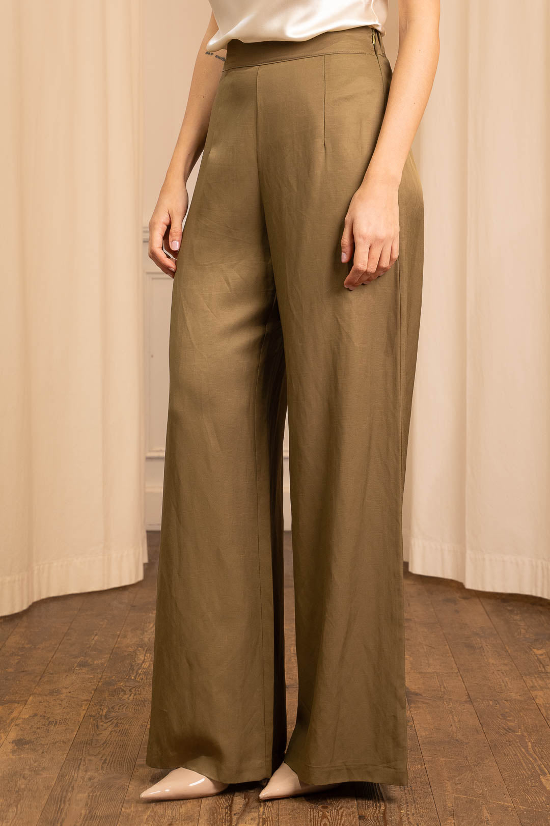 Pantalone lino e viscosa