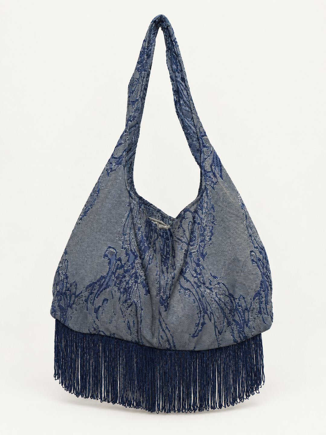 BORSA VERONICA COTONE E SETA BLU