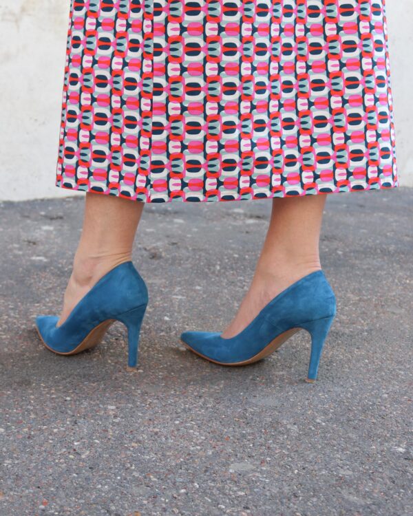 Decolletè blu in camoscio - tacco 10 cm